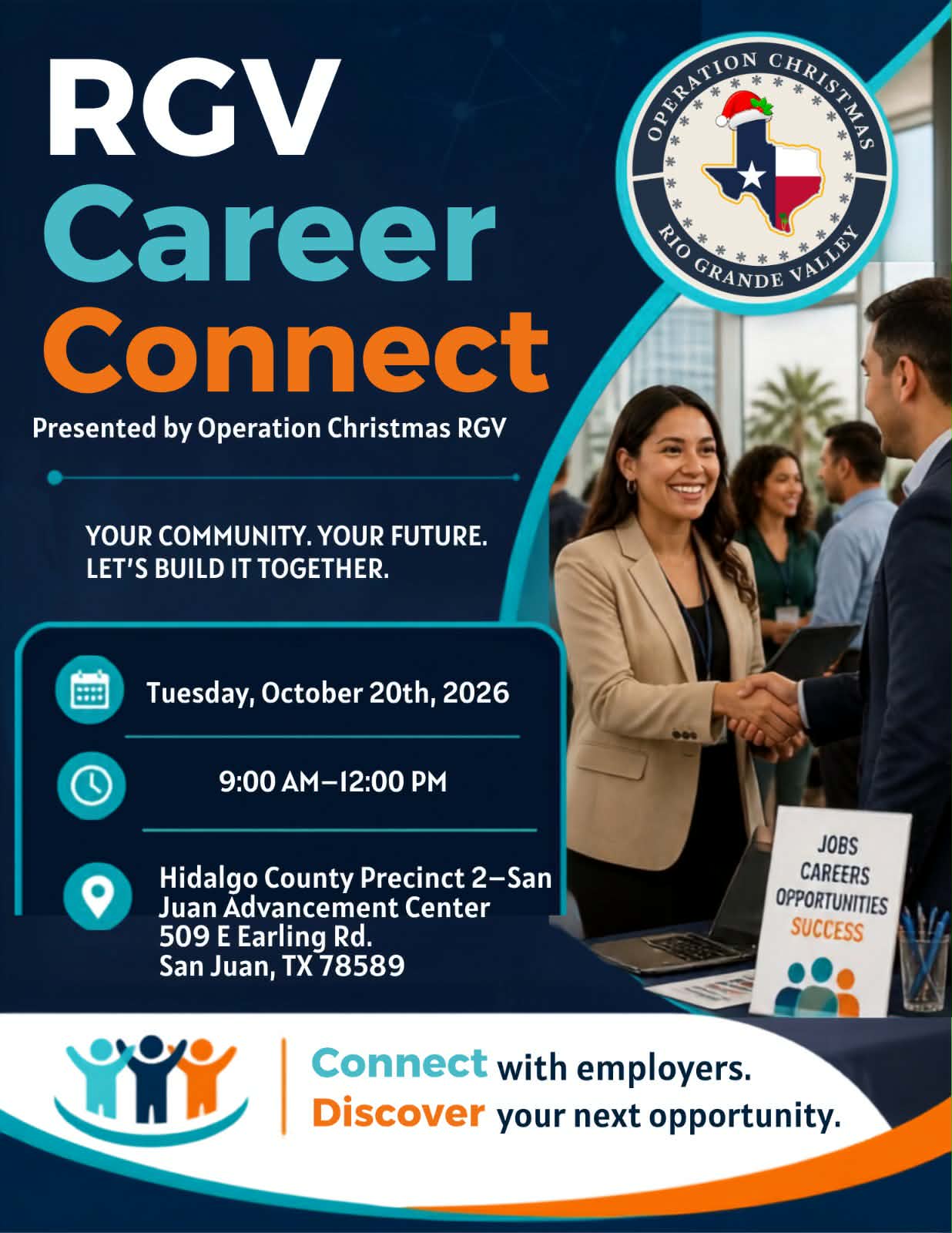RGV Career Connect job fair flyer, presented by Operation Christmas RGV